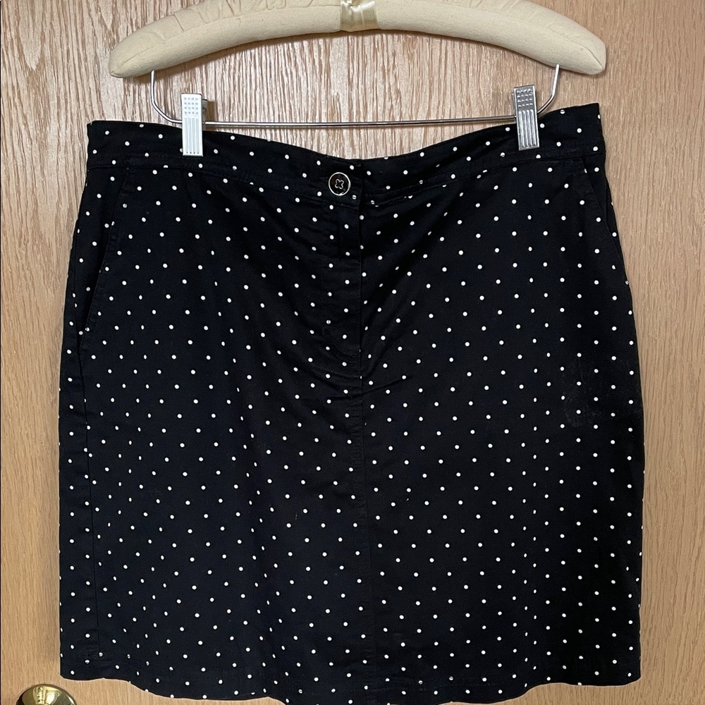 Karen Scott Black and White Polka Dot Skort